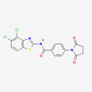 molecular formula C18H11Cl2N3O3S B2693916 N-(4,5-dichloro-1,3-benzothiazol-2-yl)-4-(2,5-dioxopyrrolidin-1-yl)benzamide CAS No. 897617-97-9