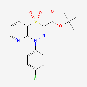 molecular formula C17H16ClN3O4S B2693936 tert-butyl 1-(4-chlorophenyl)-1H-pyrido[2,3-e][1,3,4]thiadiazine-3-carboxylate 4,4-dioxide CAS No. 1251690-69-3