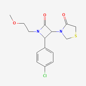 3-[2-(4-Chlorophenyl)-1-(2-methoxyethyl)-4-oxoazetidin-3-yl]-1,3-thiazolidin-4-one