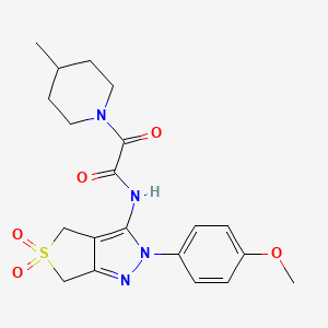N-(2-(4-methoxyphenyl)-5,5-dioxido-4,6-dihydro-2H-thieno[3,4-c]pyrazol-3-yl)-2-(4-methylpiperidin-1-yl)-2-oxoacetamide