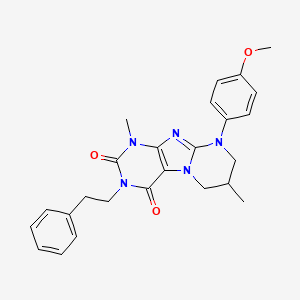 9-(4-methoxyphenyl)-1,7-dimethyl-3-phenethyl-6,7,8,9-tetrahydropyrimido[2,1-f]purine-2,4(1H,3H)-dione