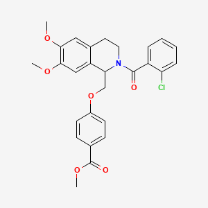 Methyl 4-[[2-(2-chlorobenzoyl)-6,7-dimethoxy-3,4-dihydro-1H-isoquinolin-1-yl]methoxy]benzoate