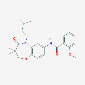 2-ethoxy-N-(5-isopentyl-3,3-dimethyl-4-oxo-2,3,4,5-tetrahydrobenzo[b][1,4]oxazepin-7-yl)benzamide