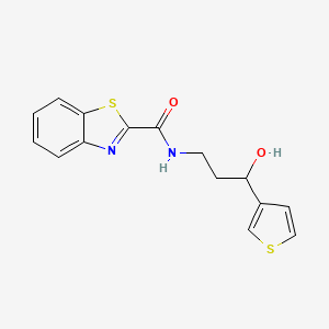 molecular formula C15H14N2O2S2 B2694001 N-(3-hydroxy-3-(thiophen-3-yl)propyl)benzo[d]thiazole-2-carboxamide CAS No. 2034539-46-1