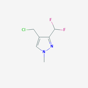 molecular formula C6H7ClF2N2 B2694015 4-(chloromethyl)-3-(difluoromethyl)-1-methyl-1H-pyrazole CAS No. 2168817-17-0
