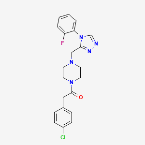 1-[(4-chlorophenyl)acetyl]-4-{[4-(2-fluorophenyl)-4H-1,2,4-triazol-3-yl]methyl}piperazine