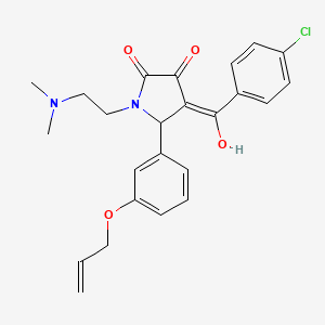 molecular formula C24H25ClN2O4 B2694031 5-(3-(allyloxy)phenyl)-4-(4-chlorobenzoyl)-1-(2-(dimethylamino)ethyl)-3-hydroxy-1H-pyrrol-2(5H)-one CAS No. 620139-81-3