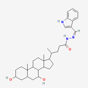 (Z)-N'-((1H-indol-3-yl)methylene)-4-(3,7-dihydroxy-10,13-dimethylhexadecahydro-1H-cyclopenta[a]phenanthren-17-yl)pentanehydrazide