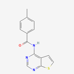 molecular formula C14H11N3OS B2694037 4-methyl-N-(thieno[2,3-d]pyrimidin-4-yl)benzamide CAS No. 1003159-52-1