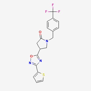4-[3-(2-Thienyl)-1,2,4-oxadiazol-5-yl]-1-[4-(trifluoromethyl)benzyl]pyrrolidin-2-one