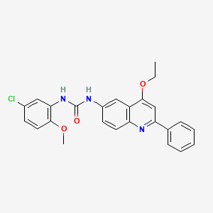 molecular formula C25H22ClN3O3 B2694049 1-(5-Chloro-2-methoxyphenyl)-3-(4-ethoxy-2-phenylquinolin-6-yl)urea CAS No. 1116025-92-3