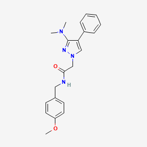 molecular formula C21H24N4O2 B2694051 2-(3-(dimethylamino)-4-phenyl-1H-pyrazol-1-yl)-N-(4-methoxybenzyl)acetamide CAS No. 1286699-91-9