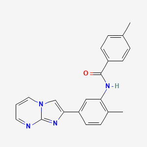 molecular formula C21H18N4O B2694057 N-(5-{imidazo[1,2-a]pyrimidin-2-yl}-2-methylphenyl)-4-methylbenzamide CAS No. 847387-76-2