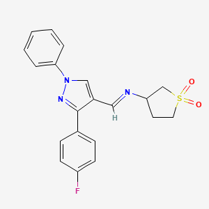 (E)-3-(((3-(4-fluorophenyl)-1-phenyl-1H-pyrazol-4-yl)methylene)amino)tetrahydrothiophene 1,1-dioxide