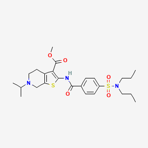 molecular formula C25H35N3O5S2 B2694064 methyl 2-[4-(dipropylsulfamoyl)benzamido]-6-(propan-2-yl)-4H,5H,6H,7H-thieno[2,3-c]pyridine-3-carboxylate CAS No. 449767-93-5