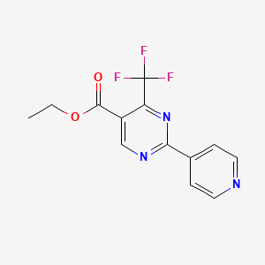 molecular formula C13H10F3N3O2 B2694087 Ethyl 2-(4-pyridinyl)-4-(trifluoromethyl)-5-pyrimidinecarboxylate CAS No. 866133-18-8