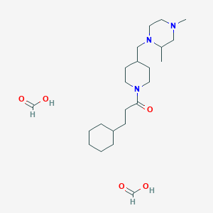3-Cyclohexyl-1-(4-((2,4-dimethylpiperazin-1-yl)methyl)piperidin-1-yl)propan-1-one diformate