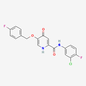 molecular formula C19H13ClF2N2O3 B2694134 N-(3-chloro-4-fluorophenyl)-5-((4-fluorobenzyl)oxy)-4-oxo-1,4-dihydropyridine-2-carboxamide CAS No. 1021213-44-4