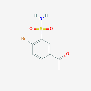 molecular formula C8H8BrNO3S B2694136 5-Acetyl-2-bromobenzene-1-sulfonamide CAS No. 73035-18-4