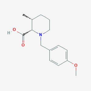 molecular formula C15H21NO3 B2694138 cis-1-(4-Methoxybenzyl)-3-methylpiperidine-2-carboxylic acid CAS No. 1820580-61-7