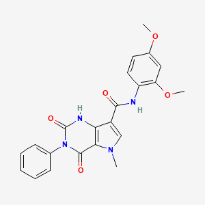 molecular formula C22H20N4O5 B2694141 N-(2,4-dimethoxyphenyl)-5-methyl-2,4-dioxo-3-phenyl-1H,2H,3H,4H,5H-pyrrolo[3,2-d]pyrimidine-7-carboxamide CAS No. 921829-89-2
