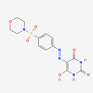 molecular formula C14H15N5O6S B2694151 5-(2-(4-(morpholinosulfonyl)phenyl)hydrazono)pyrimidine-2,4,6(1H,3H,5H)-trione CAS No. 326911-62-0