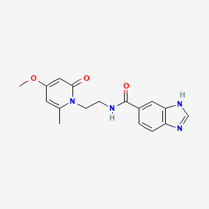 molecular formula C17H18N4O3 B2694162 N-(2-(4-methoxy-6-methyl-2-oxopyridin-1(2H)-yl)ethyl)-1H-benzo[d]imidazole-5-carboxamide CAS No. 2034455-81-5