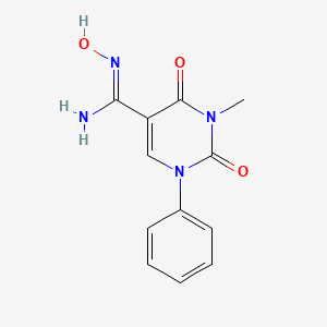 molecular formula C12H12N4O3 B2694167 N'-Hydroxy-3-methyl-2,4-dioxo-1-phenyl-1,2,3,4-tetrahydropyrimidine-5-carboximidamide CAS No. 499769-98-1