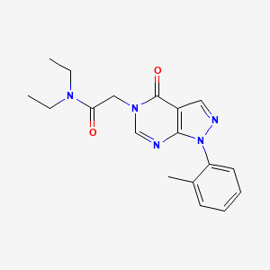 molecular formula C18H21N5O2 B2694173 N,N-diethyl-2-[1-(2-methylphenyl)-4-oxo-1H,4H,5H-pyrazolo[3,4-d]pyrimidin-5-yl]acetamide CAS No. 895011-77-5