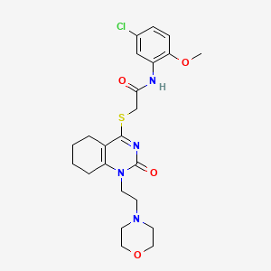 molecular formula C23H29ClN4O4S B2694188 N-(5-chloro-2-methoxyphenyl)-2-((1-(2-morpholinoethyl)-2-oxo-1,2,5,6,7,8-hexahydroquinazolin-4-yl)thio)acetamide CAS No. 898435-14-8