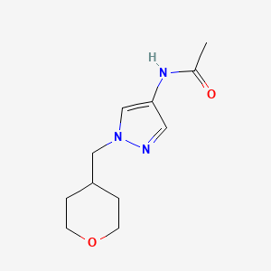 molecular formula C11H17N3O2 B2694267 N-{1-[(oxan-4-yl)methyl]-1H-pyrazol-4-yl}acetamide CAS No. 1706286-61-4