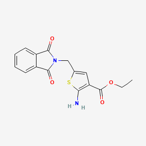molecular formula C16H14N2O4S B2694275 ethyl 2-amino-5-[(1,3-dioxo-2,3-dihydro-1H-isoindol-2-yl)methyl]thiophene-3-carboxylate CAS No. 1713164-26-1