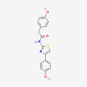 molecular formula C19H18N2O3S B2694299 2-(4-methoxyphenyl)-N-[4-(4-methoxyphenyl)-1,3-thiazol-2-yl]acetamide CAS No. 679411-78-0
