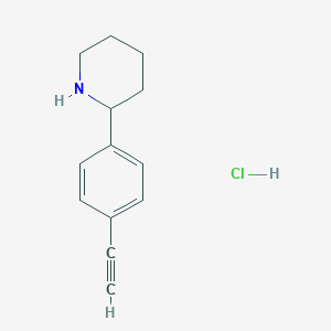 molecular formula C13H16ClN B2694375 2-(4-Ethynylphenyl)piperidine;hydrochloride CAS No. 2470440-98-1