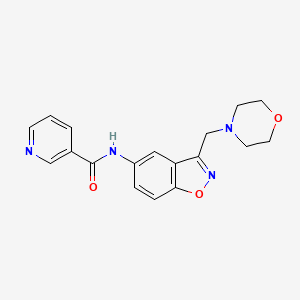 molecular formula C18H18N4O3 B2694376 N-{3-[(morpholin-4-yl)methyl]-1,2-benzoxazol-5-yl}pyridine-3-carboxamide CAS No. 2379978-21-7