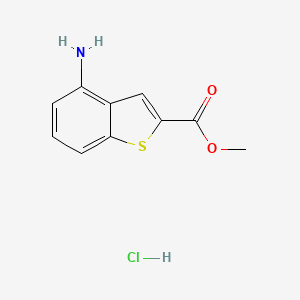 molecular formula C10H10ClNO2S B2694389 Methyl 4-amino-1-benzothiophene-2-carboxylate hydrochloride CAS No. 2126161-01-9
