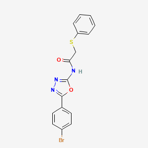 molecular formula C16H12BrN3O2S B2694398 N-(5-(4-bromophenyl)-1,3,4-oxadiazol-2-yl)-2-(phenylthio)acetamide CAS No. 896018-96-5