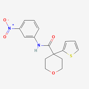 molecular formula C16H16N2O4S B2694410 N-(3-nitrophenyl)-4-(thiophen-2-yl)oxane-4-carboxamide CAS No. 877633-79-9