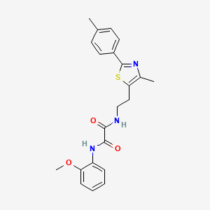 molecular formula C22H23N3O3S B2694427 N'-(2-methoxyphenyl)-N-{2-[4-methyl-2-(4-methylphenyl)-1,3-thiazol-5-yl]ethyl}ethanediamide CAS No. 894013-57-1