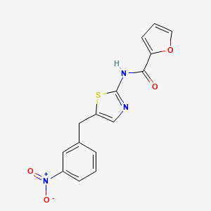 molecular formula C15H11N3O4S B2694438 N-{5-[(3-nitrophenyl)methyl]-1,3-thiazol-2-yl}furan-2-carboxamide CAS No. 303792-09-8