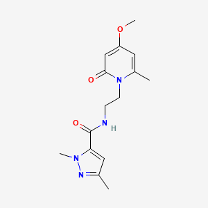 molecular formula C15H20N4O3 B2694441 N-[2-(4-methoxy-6-methyl-2-oxo-1,2-dihydropyridin-1-yl)ethyl]-1,3-dimethyl-1H-pyrazole-5-carboxamide CAS No. 1904202-40-9