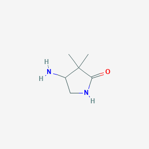 molecular formula C6H12N2O B2694444 4-Amino-3,3-dimethylpyrrolidin-2-one CAS No. 1505180-72-2