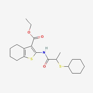 Ethyl 2-(2-(cyclohexylthio)propanamido)-4,5,6,7-tetrahydrobenzo[b]thiophene-3-carboxylate