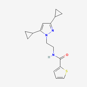 molecular formula C16H19N3OS B2694464 N-[2-(3,5-dicyclopropyl-1H-pyrazol-1-yl)ethyl]thiophene-2-carboxamide CAS No. 2320380-89-8
