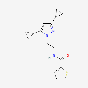 N-(2-(3,5-dicyclopropyl-1H-pyrazol-1-yl)ethyl)thiophene-2-carboxamide