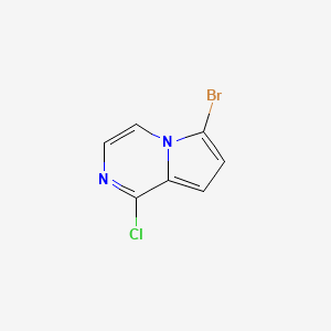 molecular formula C7H4BrClN2 B2694470 6-Bromo-1-chloropyrrolo[1,2-a]pyrazine CAS No. 1785263-68-4