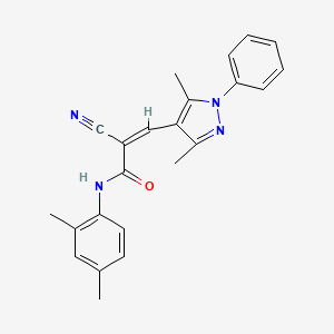 (Z)-2-Cyano-N-(2,4-dimethylphenyl)-3-(3,5-dimethyl-1-phenylpyrazol-4-yl)prop-2-enamide