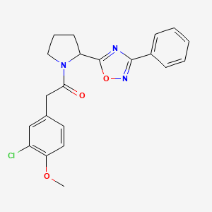 5-{1-[(3-Chloro-4-methoxyphenyl)acetyl]pyrrolidin-2-yl}-3-phenyl-1,2,4-oxadiazole