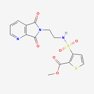 molecular formula C15H13N3O6S2 B2694519 methyl 3-(N-(2-(5,7-dioxo-5H-pyrrolo[3,4-b]pyridin-6(7H)-yl)ethyl)sulfamoyl)thiophene-2-carboxylate CAS No. 2034589-39-2