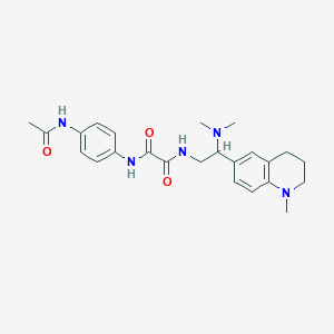 molecular formula C24H31N5O3 B2694529 N-[2-(dimethylamino)-2-(1-methyl-1,2,3,4-tetrahydroquinolin-6-yl)ethyl]-N'-(4-acetamidophenyl)ethanediamide CAS No. 921923-84-4